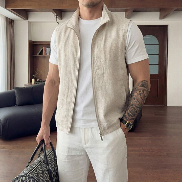 Lyocell-linen Vest Jacket