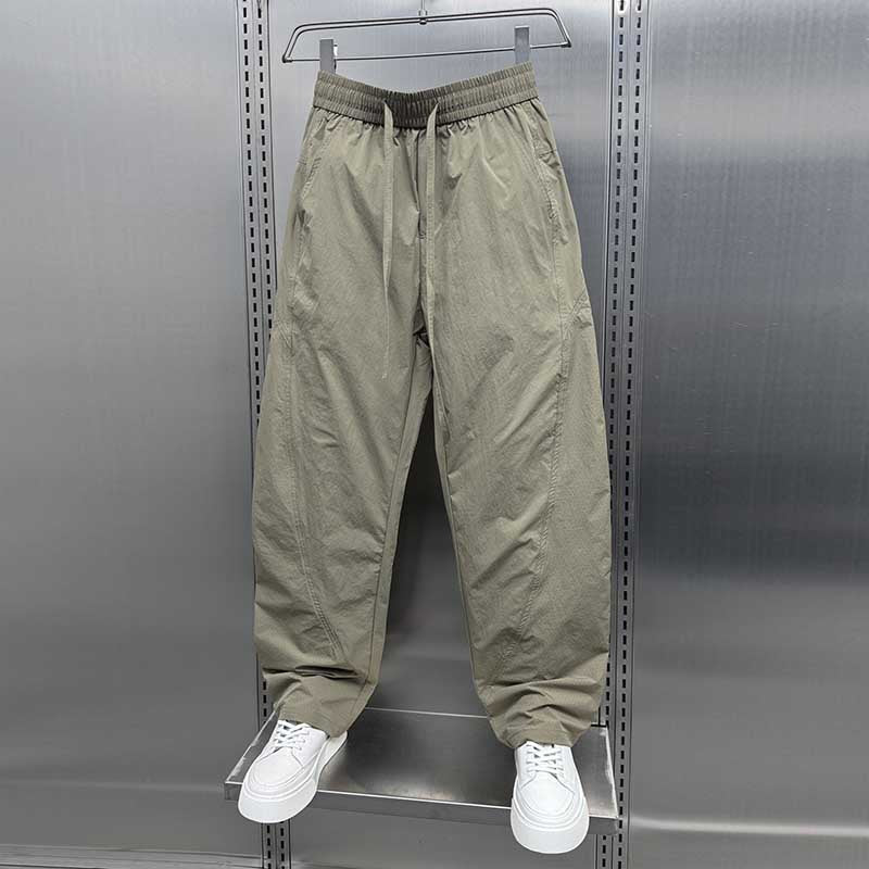 Breathable Loose-fitting Straight Drawstring Quick-drying Trousers