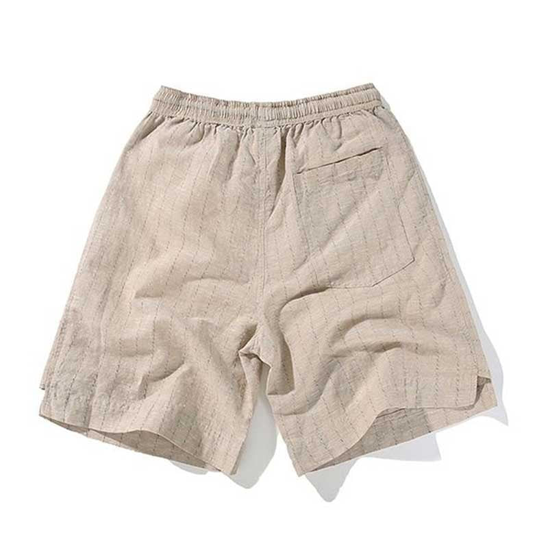 Retro Linen Striped Shorts
