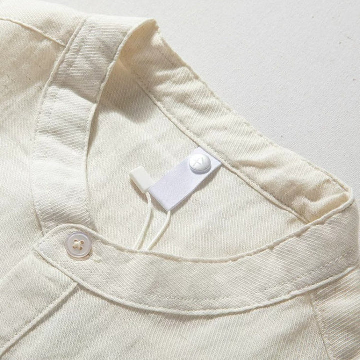 Retro Stand-up Collar Breathable Drape T-shirt