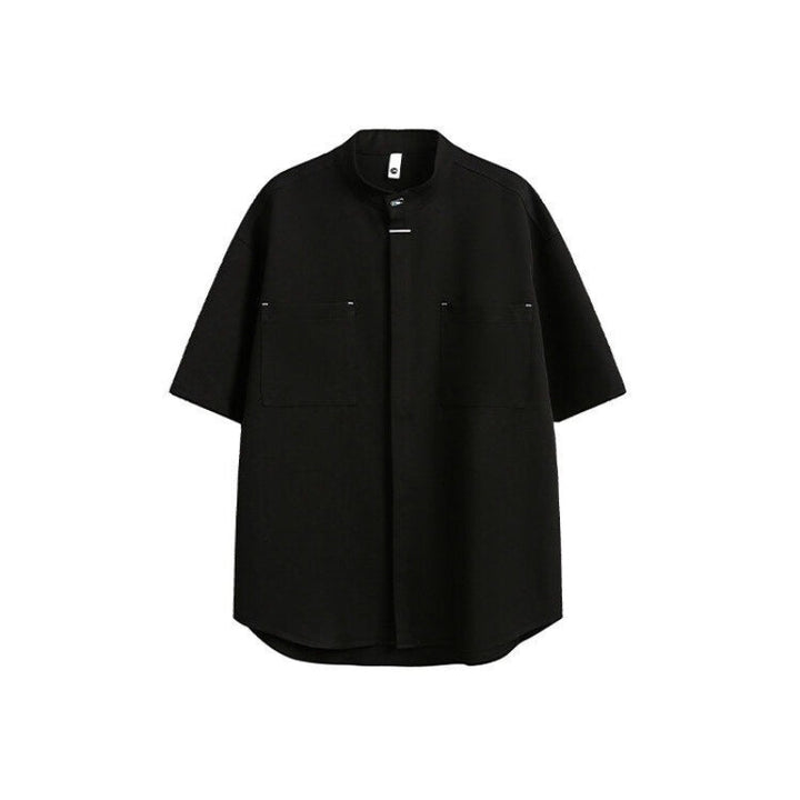 Summer Stand-up Collar Draped Shirt