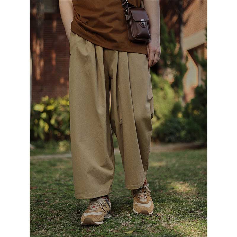 Japanese Retro Loose Straight Leg Casual Pants