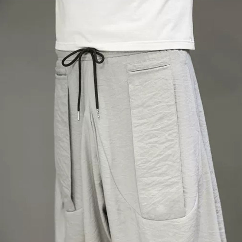 Ice Silk Flowy Loose-fitting Casual Pants