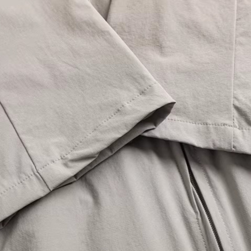 Multi-pocket Loose Two-way Zip Collar T-shirt