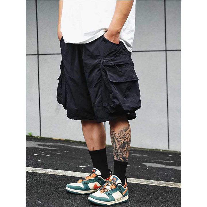 Large Pocket Zipper Casual Loose Shorts