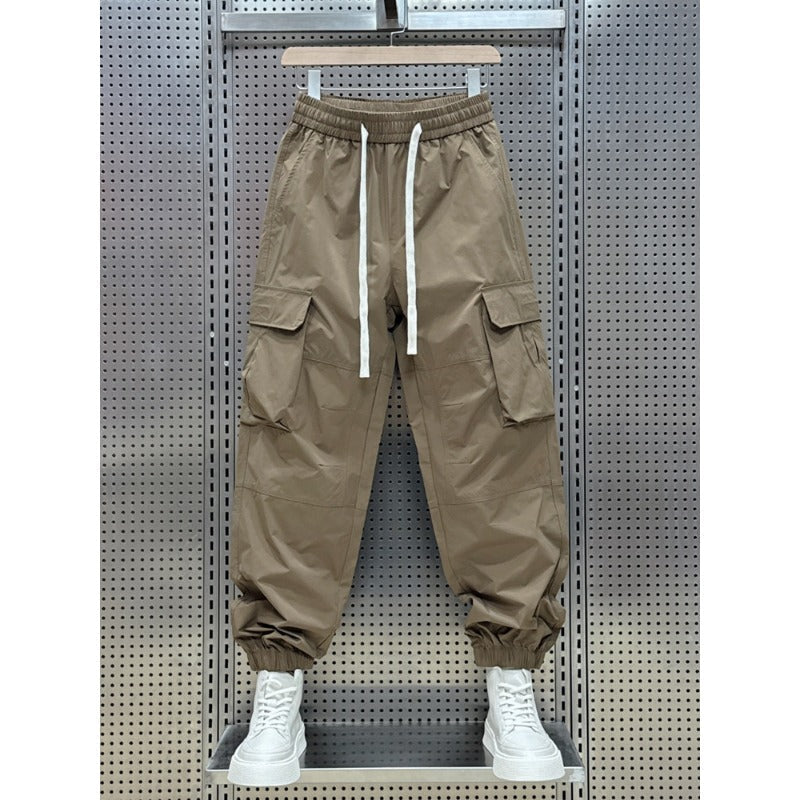 Multi-pocket Quick-dry Casual Pants with Drawstring Cuffs