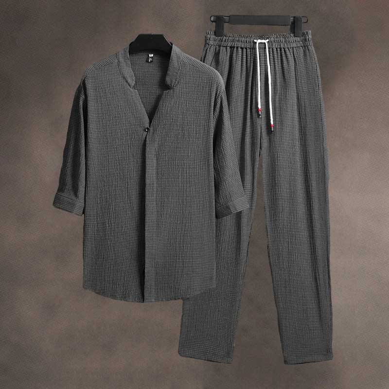Pleated Loose-fitting Thin and Breathable Two-piece Set