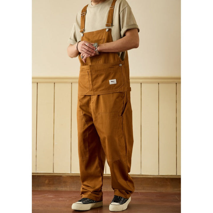 Retro Loose-Fit Multi-Pocket Workwear Cargo Overalls