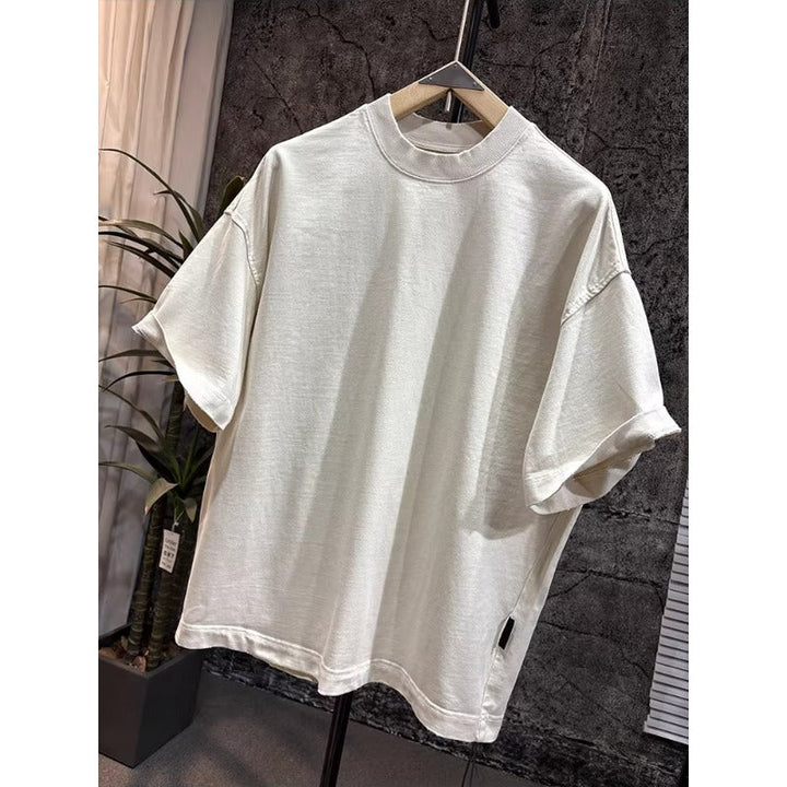 420g Cotton Drop-Shoulder Frayed Edge T-shirt