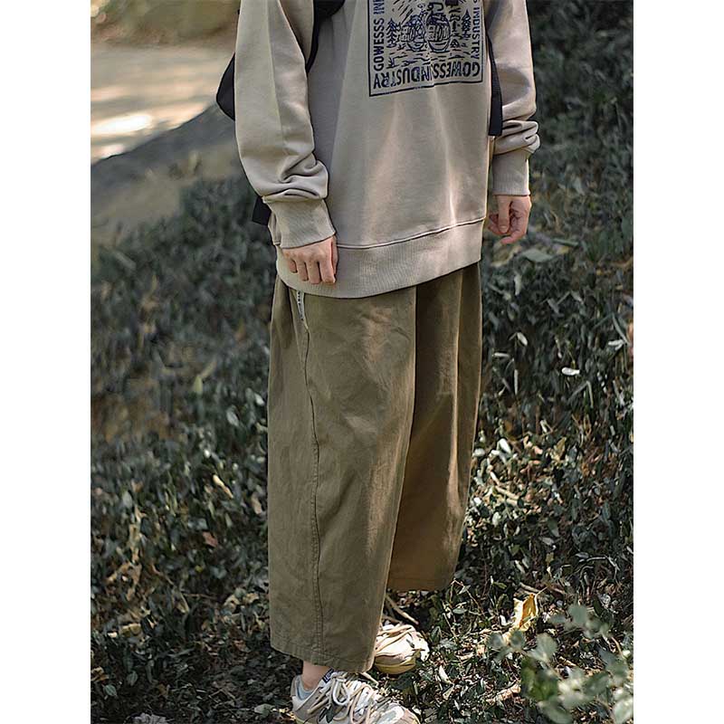 Loose-fitting Wide-leg Casual Straight-leg Pants