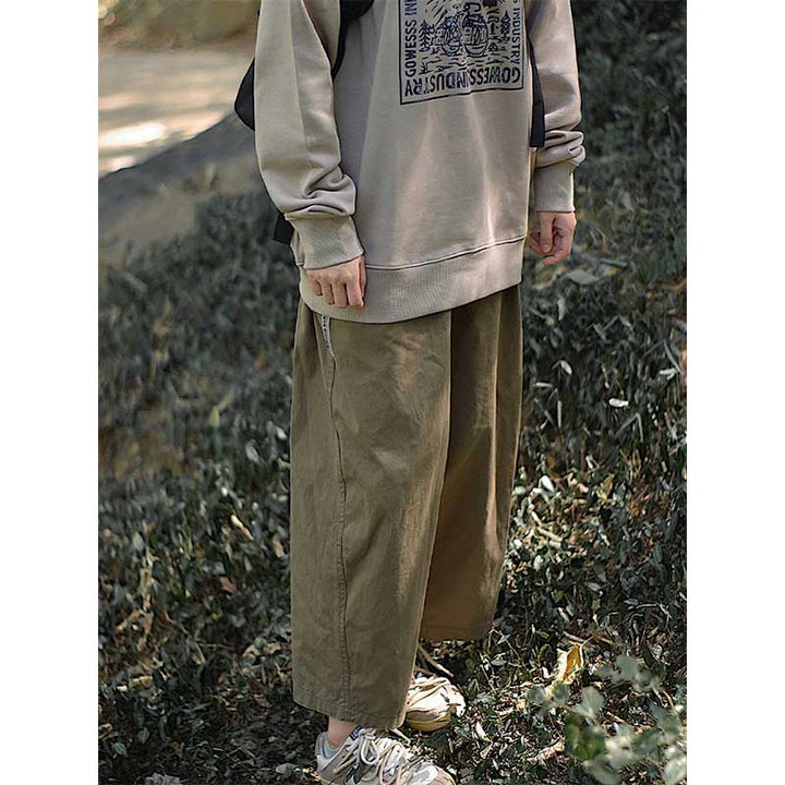Loose-fitting Wide-leg Casual Straight-leg Pants