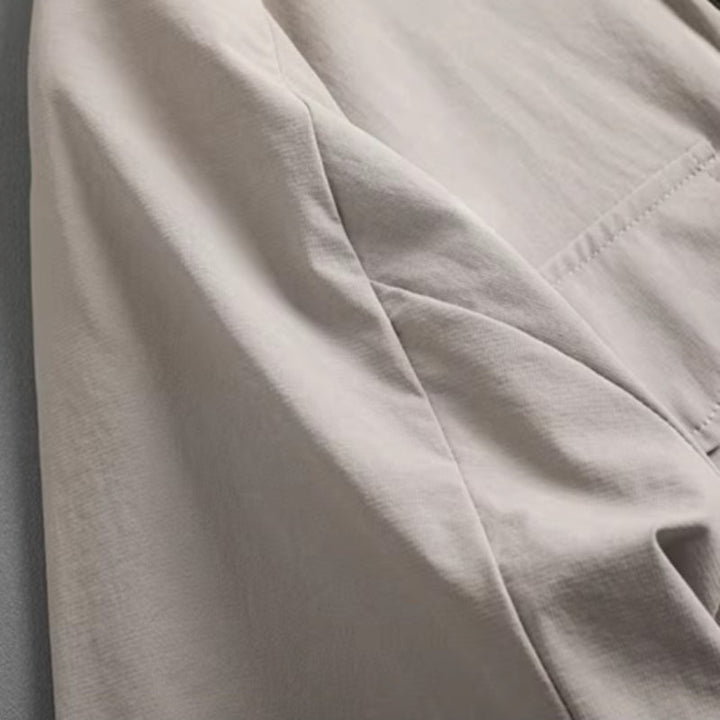 Multi-pocket Loose Two-way Zip Collar T-shirt