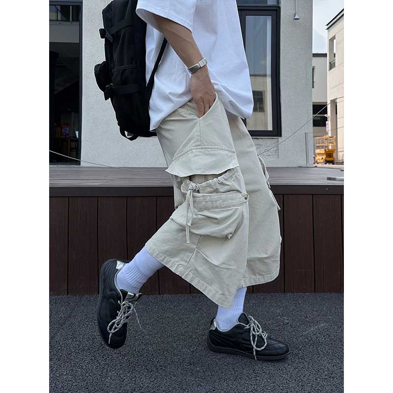 Large Pocket Cropped Casual Pants