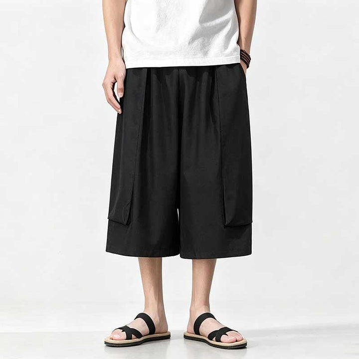 Large Pocket Ice Silk Quick-drying Drape Wide-leg Straight Pants