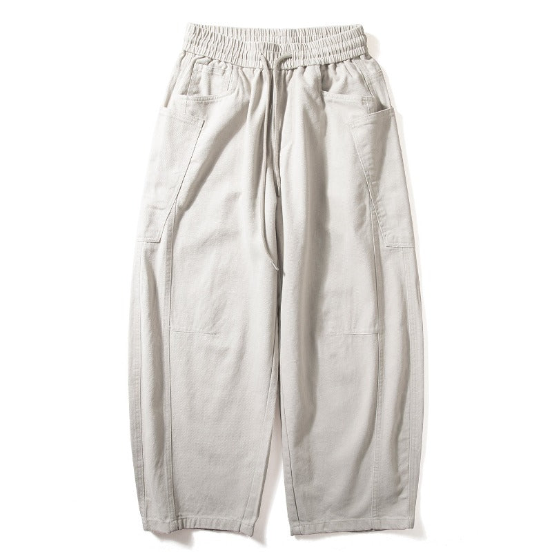 Cotton Oversized Utility Wide-Leg Pants