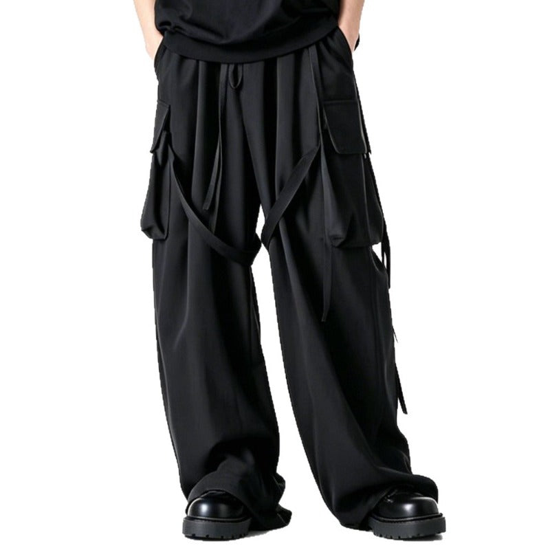 Japanese Workwear-Inspired Wide-Leg Ribbon Pants
