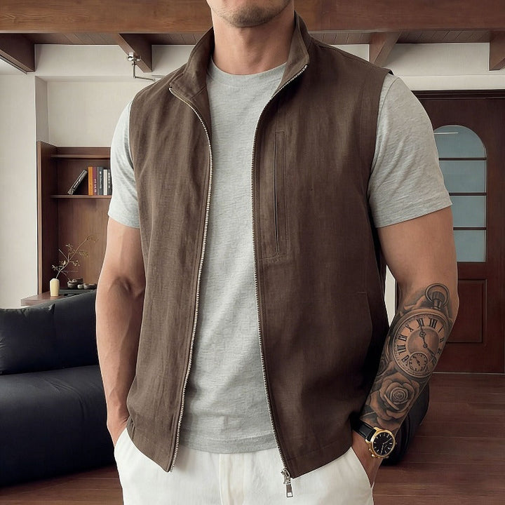 Lyocell-linen Vest Jacket