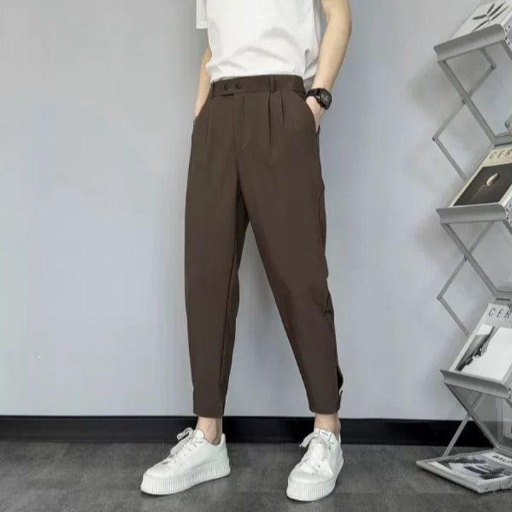 Casual Slim-Fit Cropped Trousers
