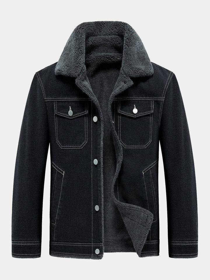 Denim Borg Lined Utility Jacket