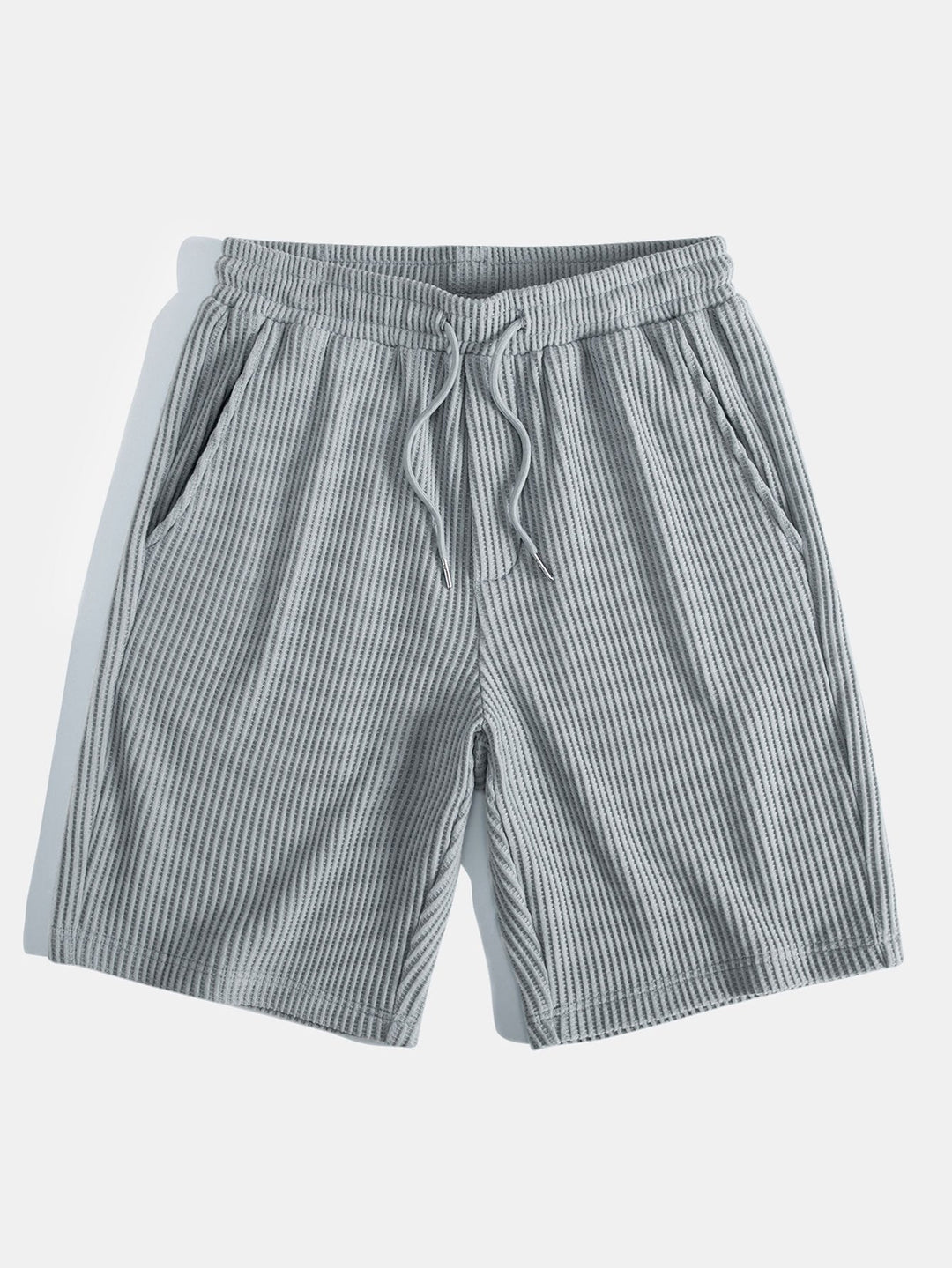 Short Sleeved Waffle Polo &amp; Drawstring Knitted Waffle Shorts