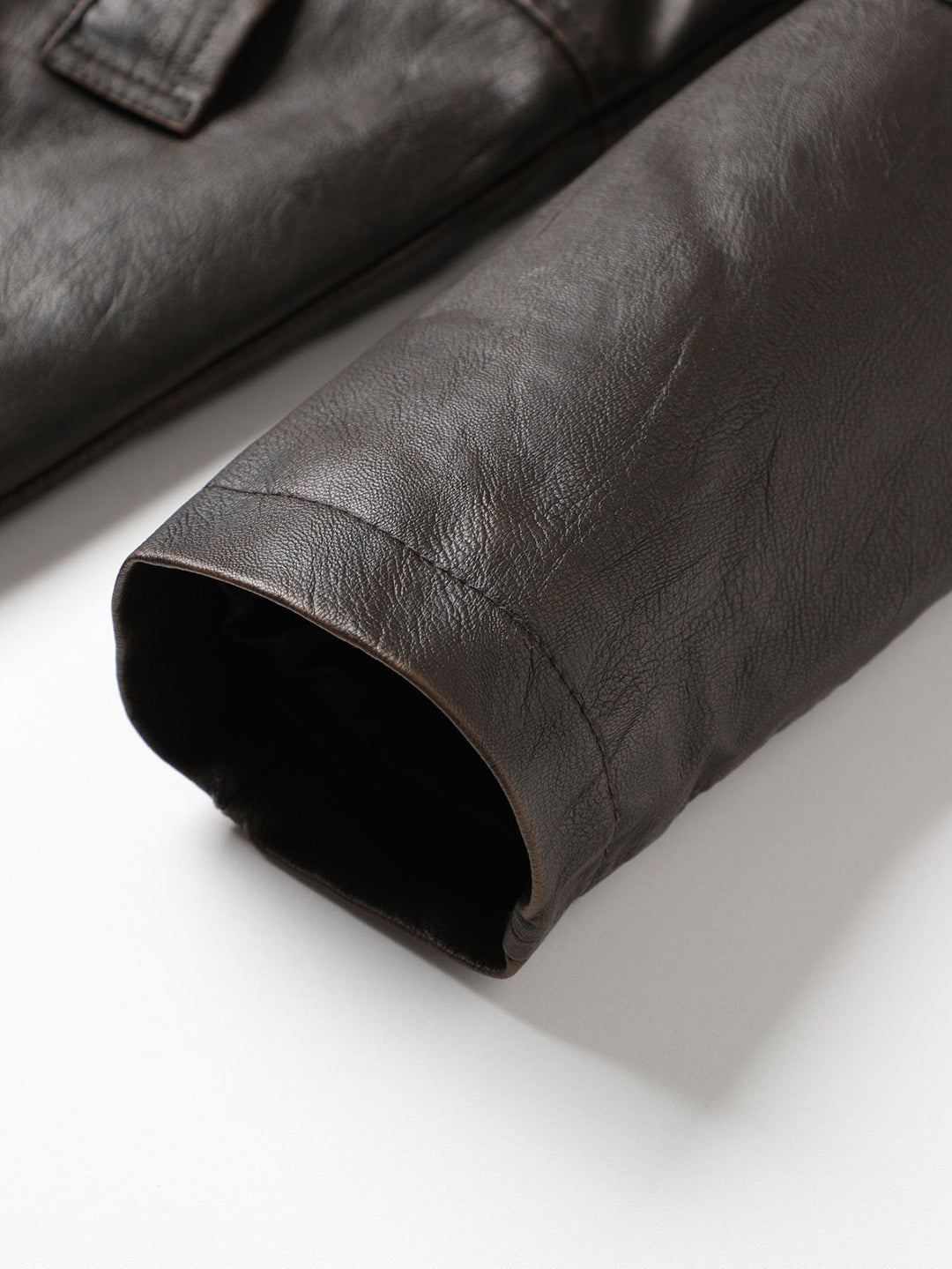 Long Lined Faux Fur Lined PU Leather Overcoat