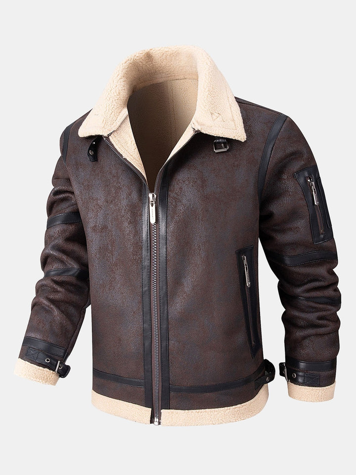 Faux Fur Lined Suede Jacket