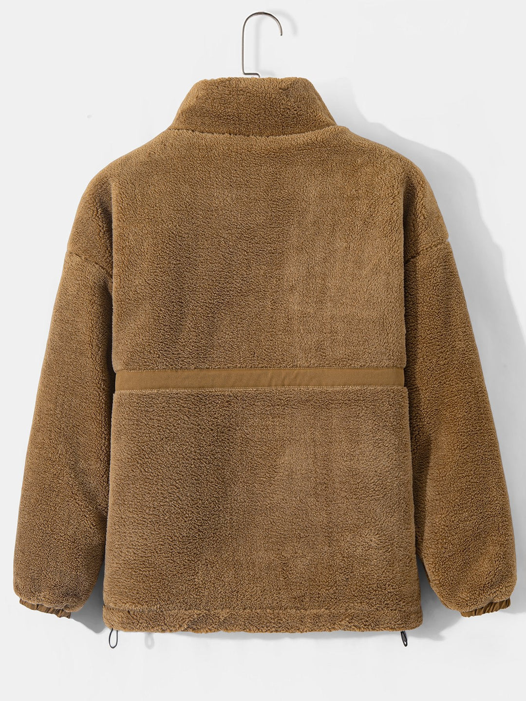 Quilted Lined Teddy Fleece Zip Up Coat