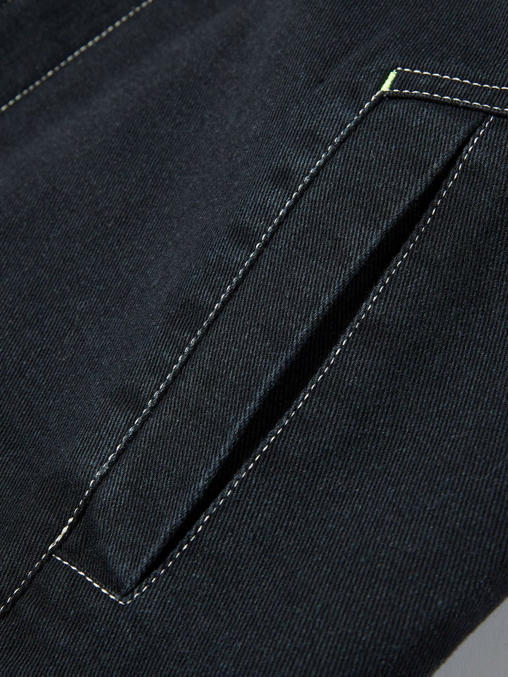 Denim Borg Lined Utility Jacket