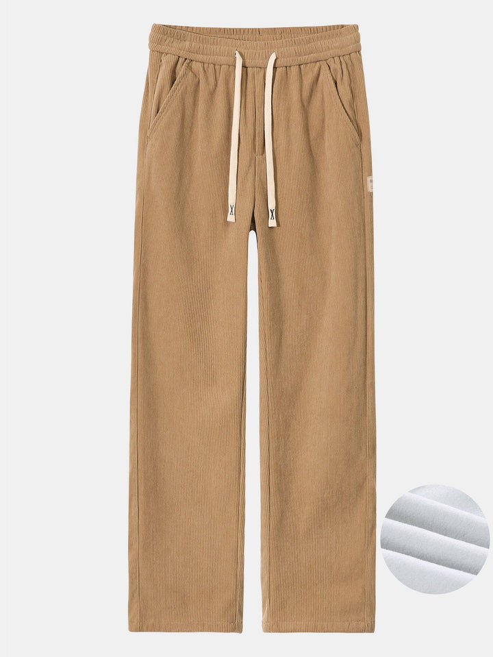 Polar Fleece Lined Straight Leg Corduroy Pants