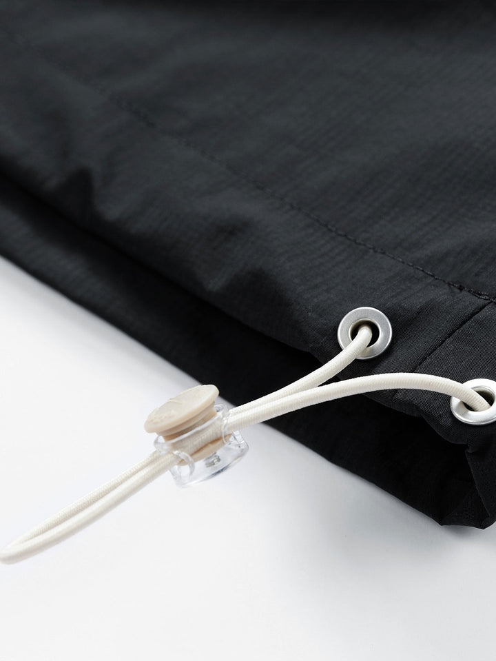 Quarter-Zip Nylon Hooded Windbreaker