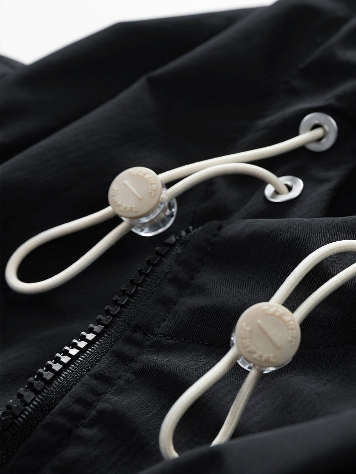 Quarter-Zip Nylon Hooded Windbreaker