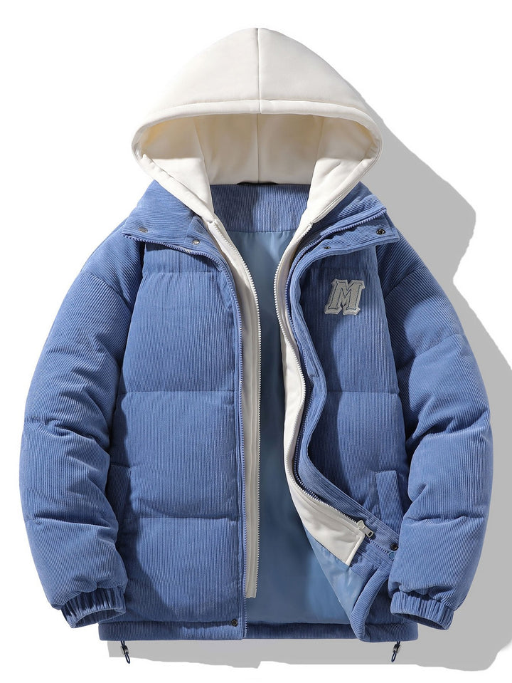 Corduroy Hooded Puffer Coat