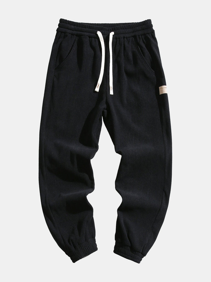 Drawstring Corduroy Jogging Pants