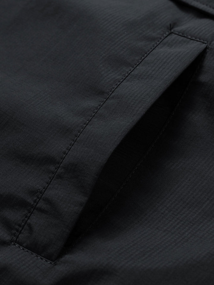 Quarter-Zip Nylon Hooded Windbreaker