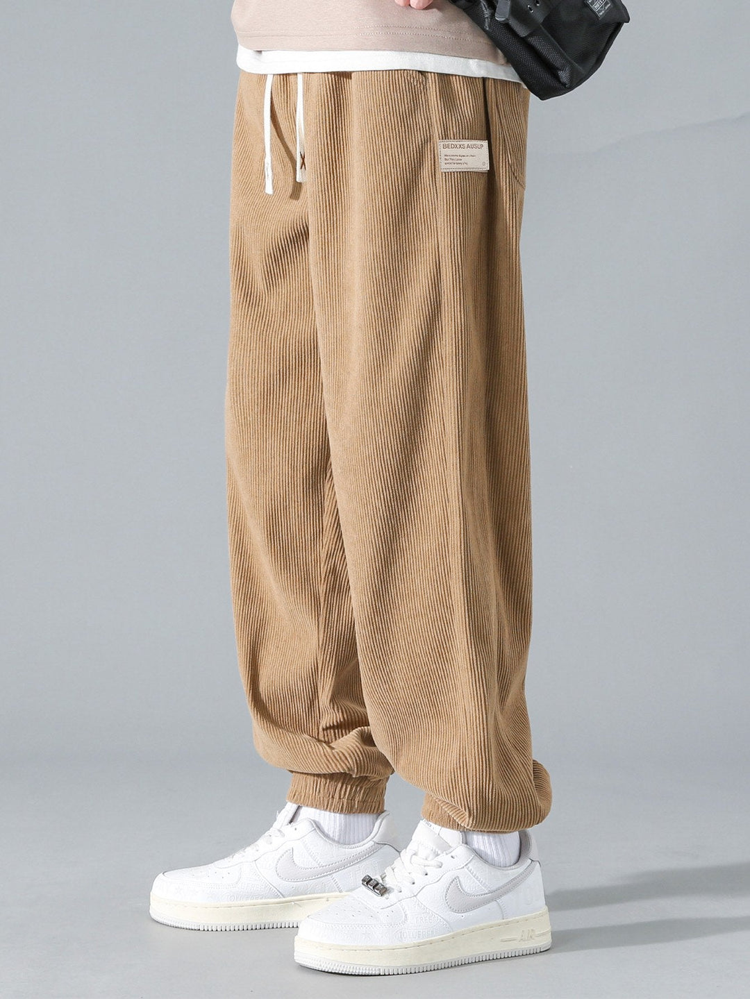 Drawstring Corduroy Jogging Pants