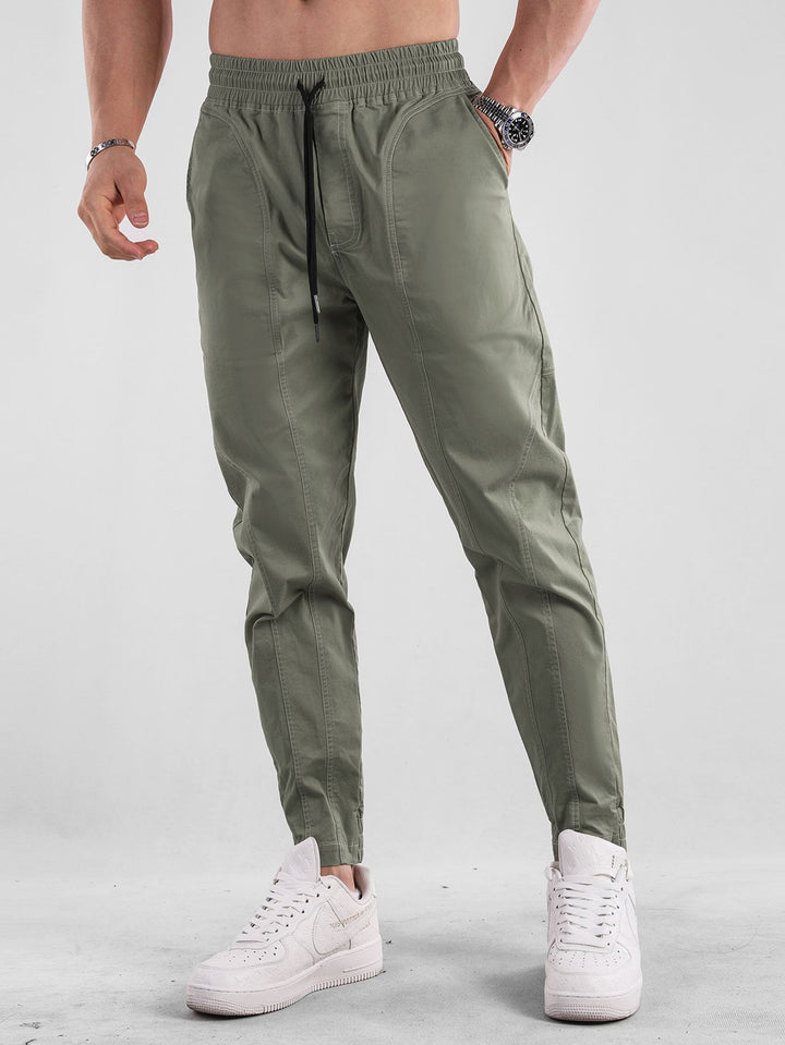 Contrast Stitching Chino Jogging Pants
