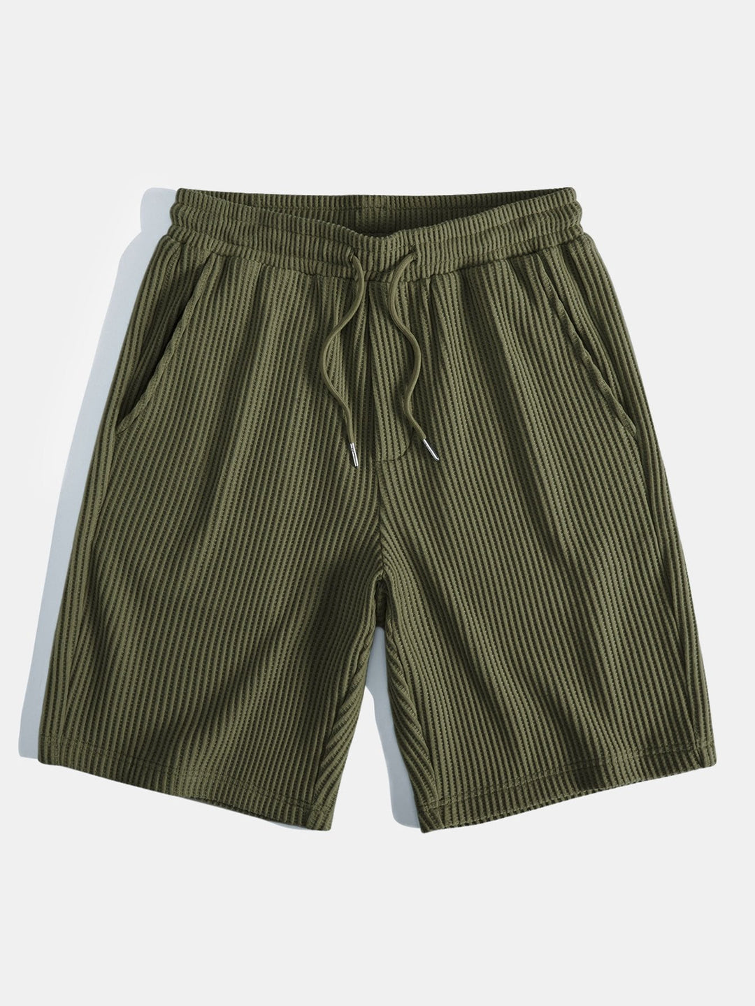 Short Sleeved Waffle Polo &amp; Drawstring Knitted Waffle Shorts