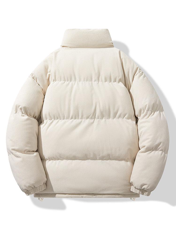 Corduroy Zip Up Puffer Coat