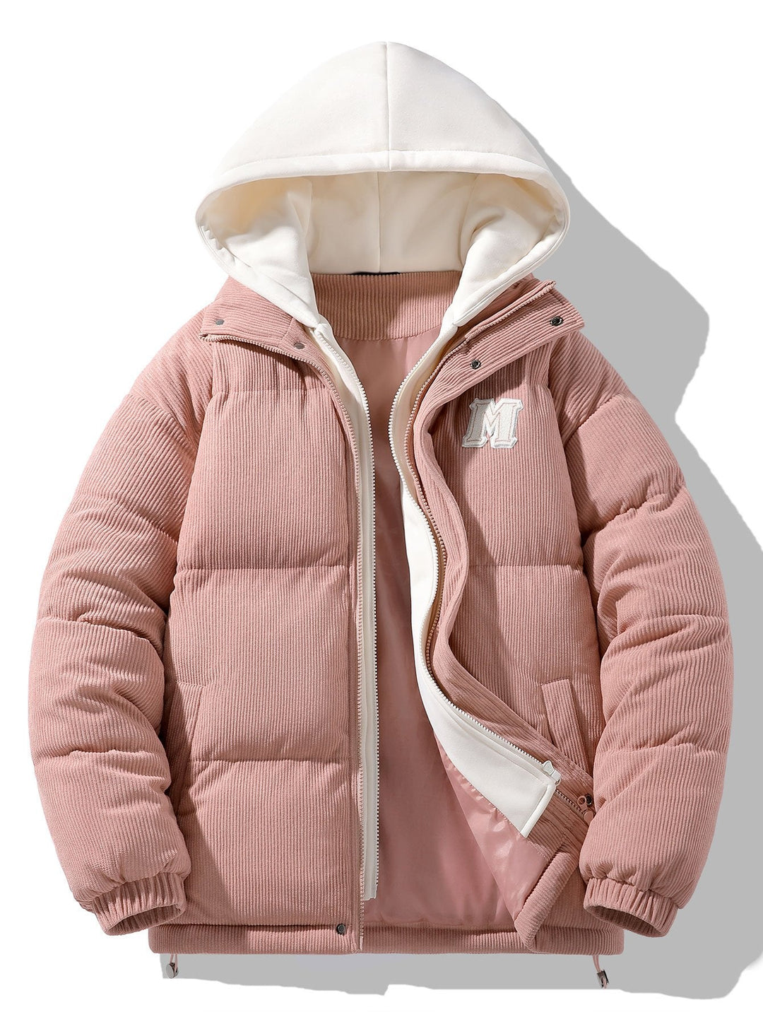 Corduroy Hooded Puffer Coat