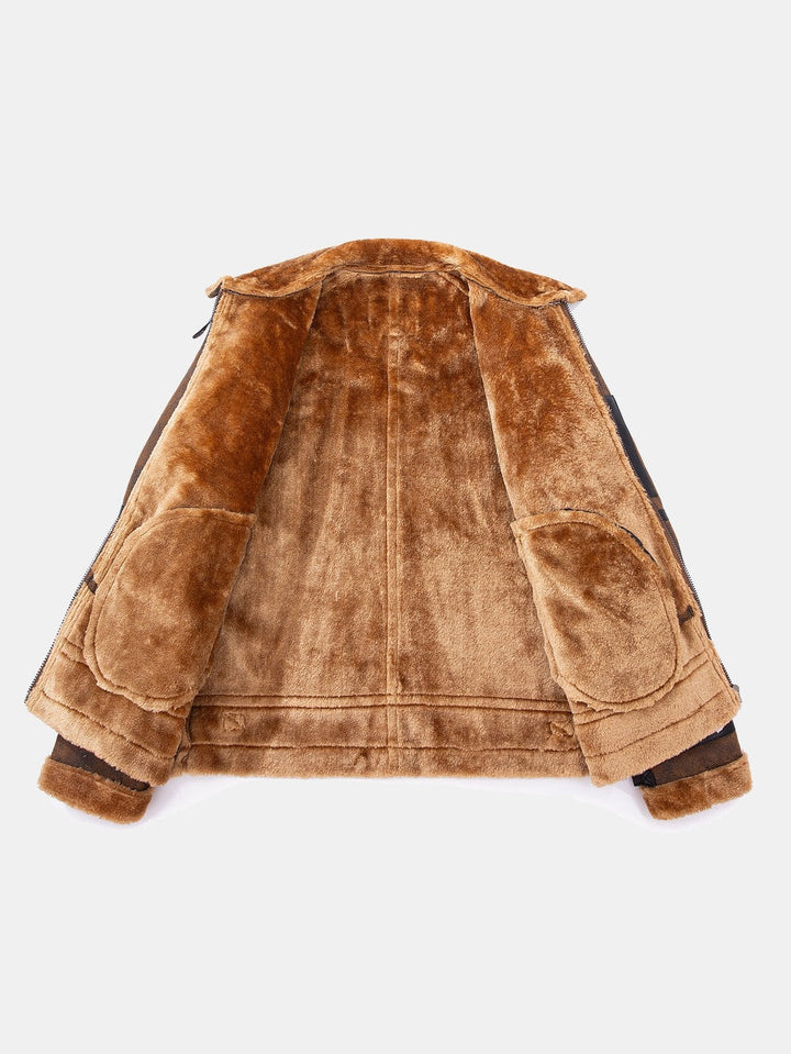 Faux Fur Lined Suede Jacket