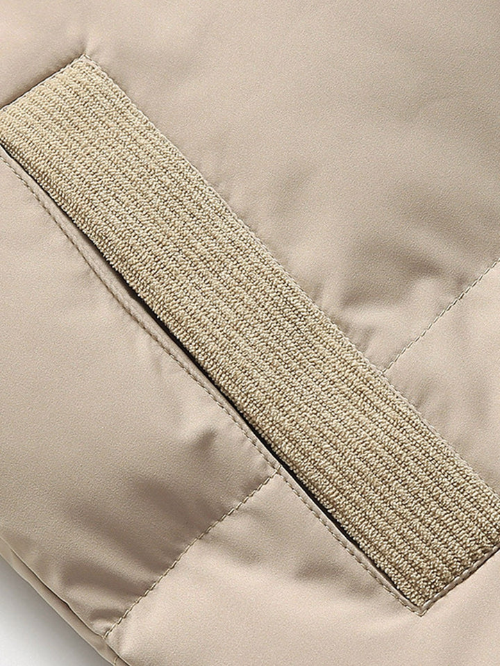 Corduroy Patchwork Puffer Jacket
