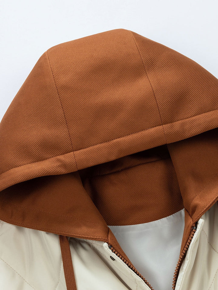 2 in 1 Quilted Hooded Baseball Jacket