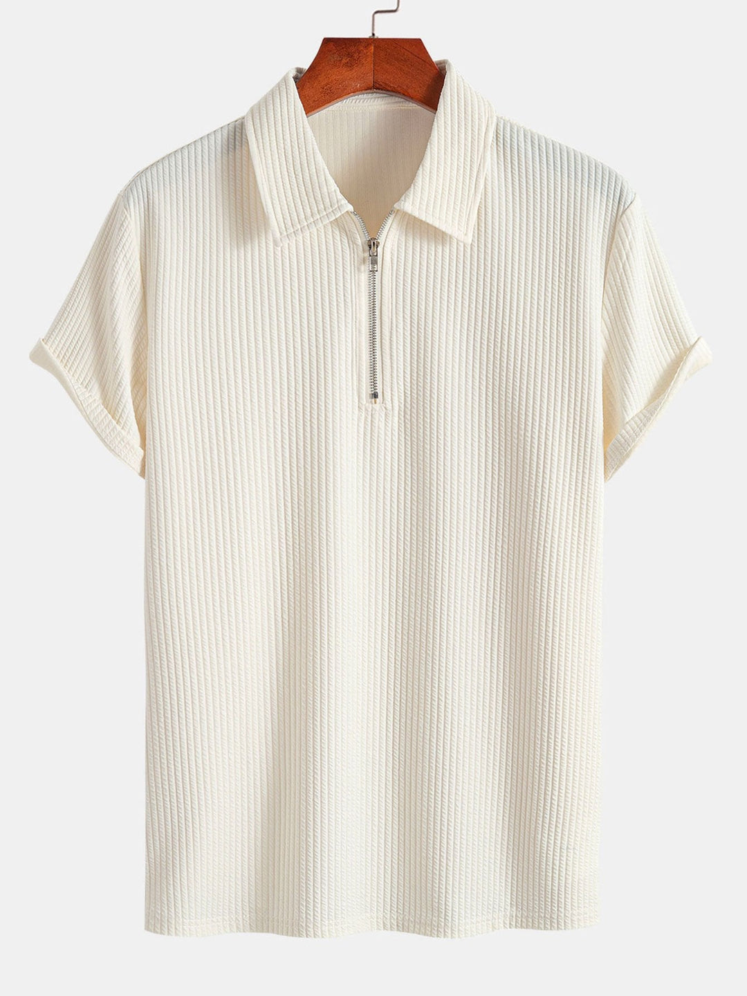Muscle Fit Ribbed Half Zip Polo &amp; Shorts
