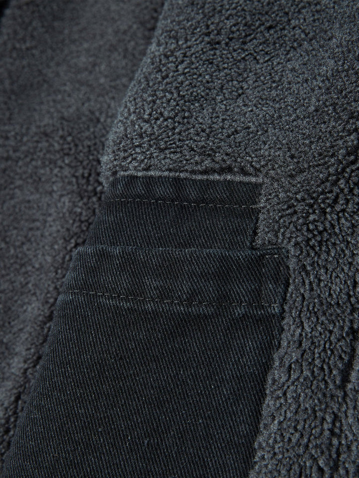 Denim Borg Lined Utility Jacket