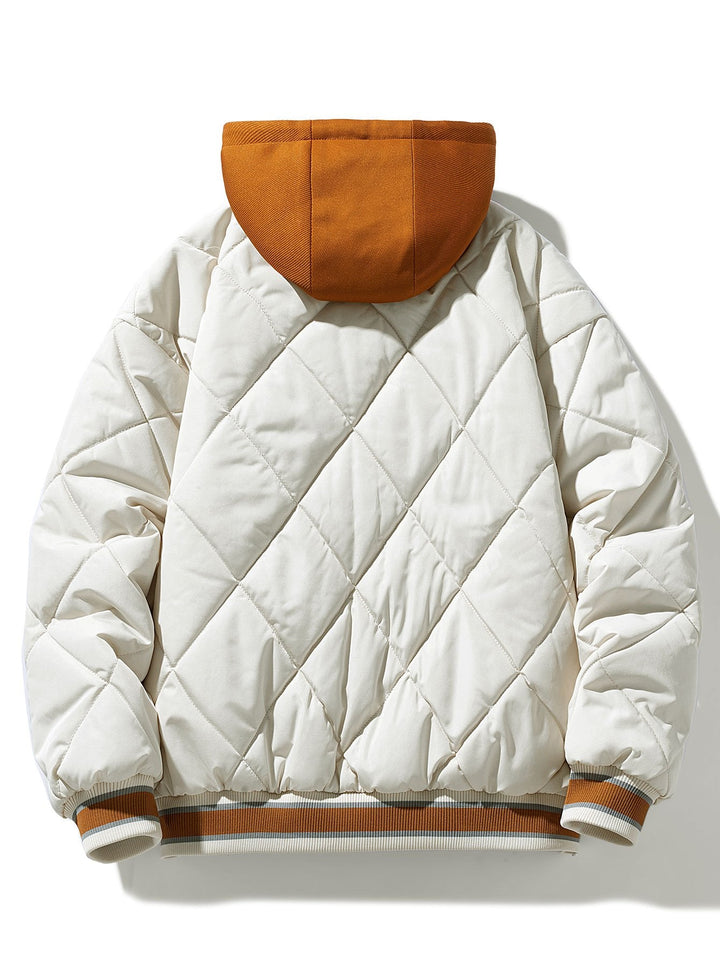 2 in 1 Quilted Hooded Baseball Jacket