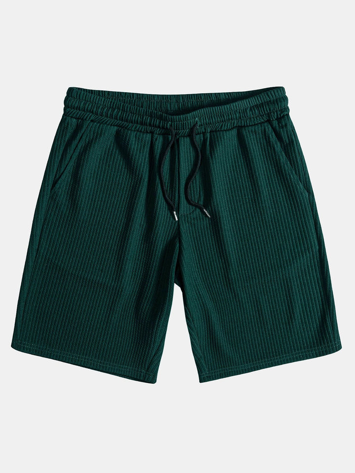Muscle Fit Ribbed Half Zip Polo &amp; Shorts