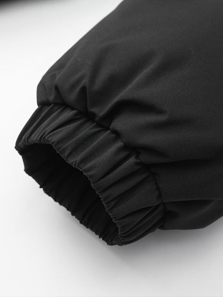 Contrast Zip Up Hooded Puffer Coat