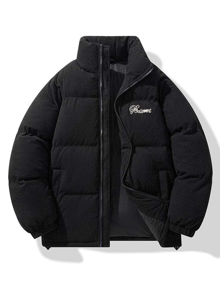 Corduroy Zip Up Puffer Coat