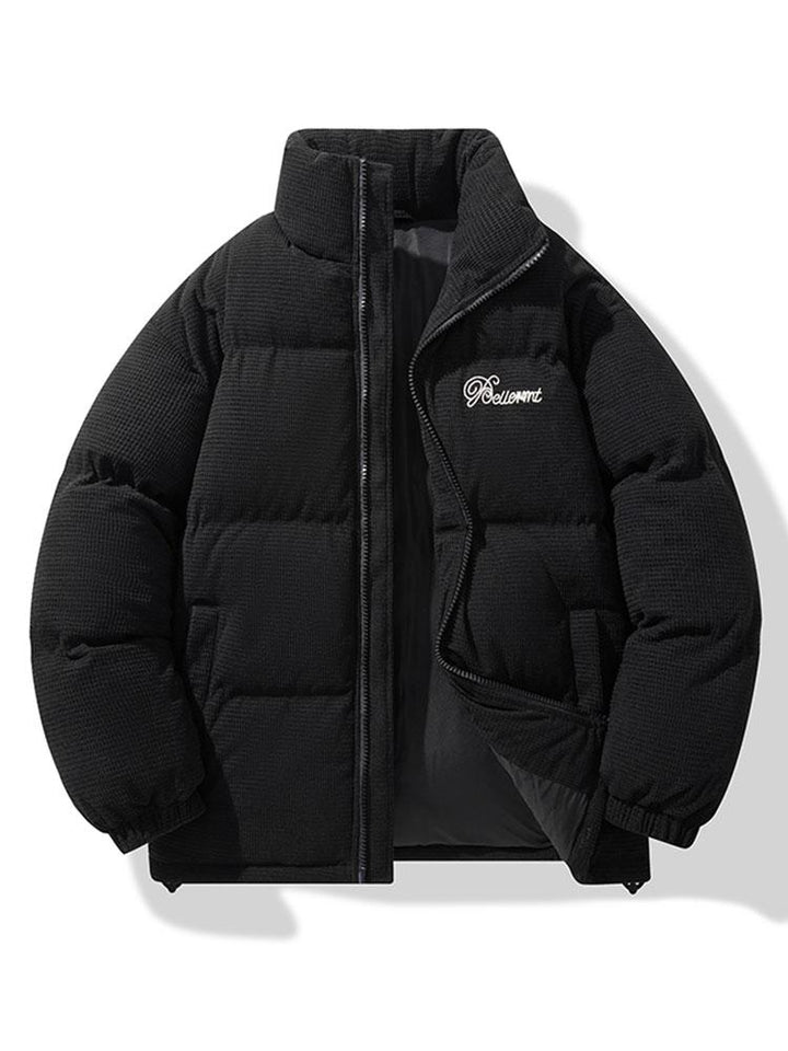 Corduroy Zip Up Puffer Coat