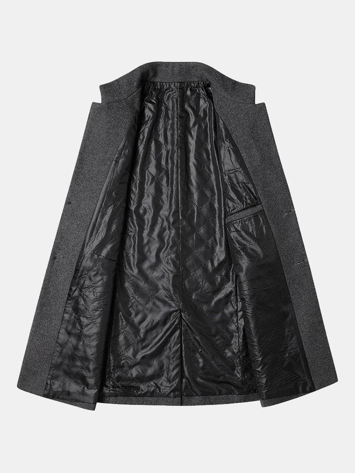 Stand Collar Woolen Overcoat